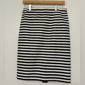 J. Crew women’s pencil Black and White striped skirt.